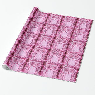 Papier Cadeau Hibou rose de Hootie de jeans de StellaRoot