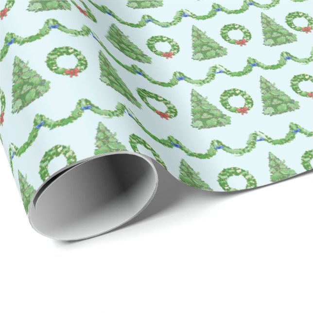 Papier Cadeau Hidden Animals Holiday Wrapping Paper (Coin rond)