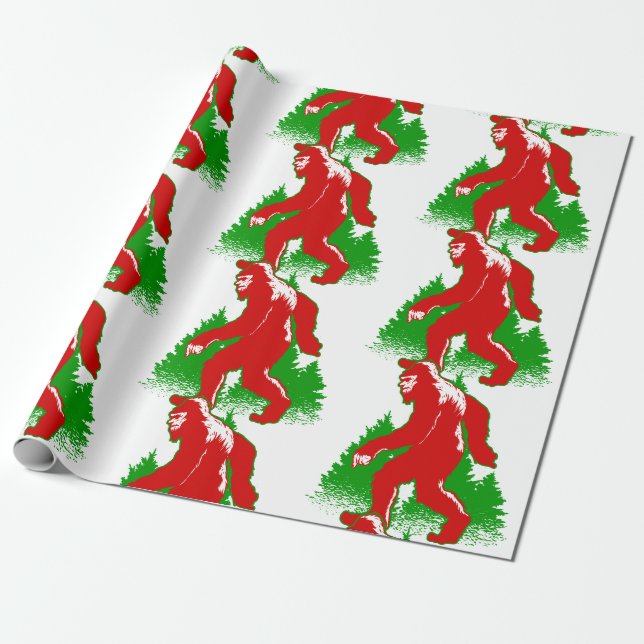 Papier Cadeau hideux de noël bigfoot yeti (Déroulé)