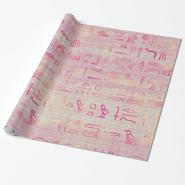Papier Cadeau Hiéroglyphes égyptiens Extraordinaires  (Déroulé)