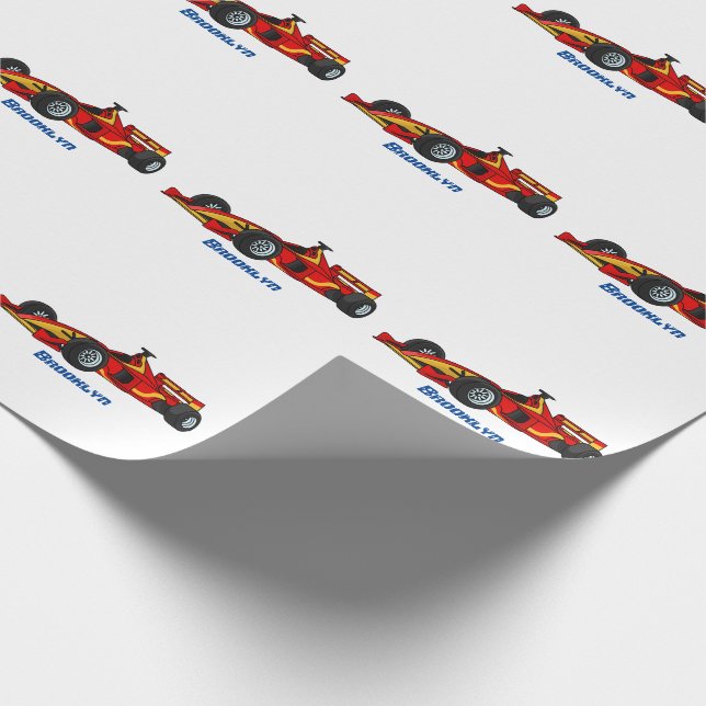 Papier Cadeau High speed racing cars cartoon illustration (Coin)