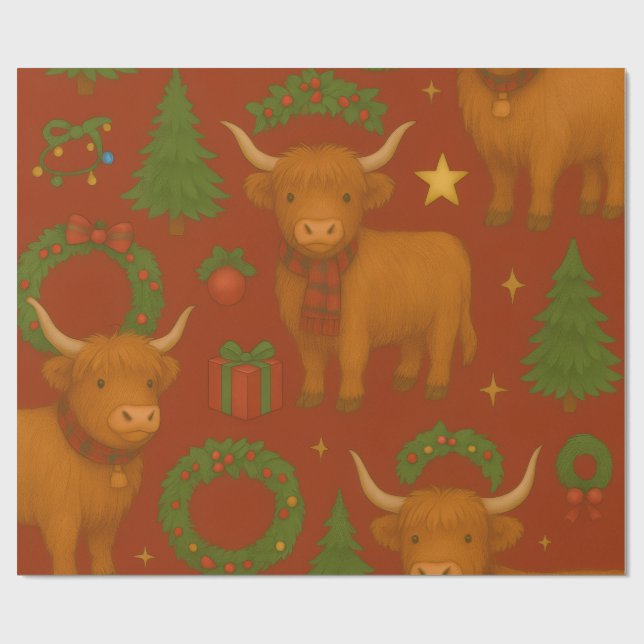 Papier Cadeau Highland Noel Glow (Red Edition) (Plat)