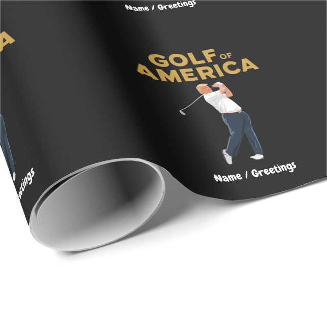 Papier Cadeau Hilarious Funny Golf of America Mème Trump Pun (Coin rond)