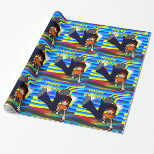 Papier Cadeau Hip hop Break Dancing Kid Happy BIrthday