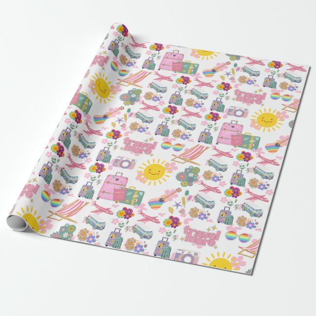 Papier Cadeau Hippie Summer Voyage Conception de vacances (Déroulé)