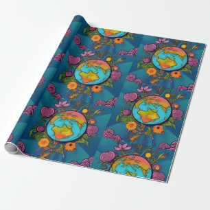 Papier Cadeau Hippie Terre