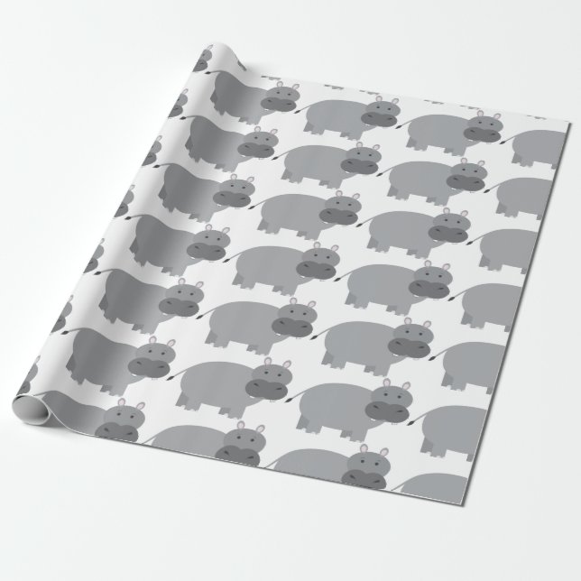 Papier Cadeau Hippopotame (Déroulé)