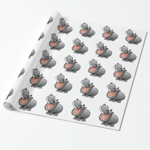 Papier Cadeau Hippopotame de bande dessinée