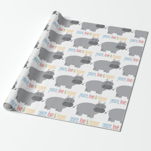 Papier Cadeau Hippopotames