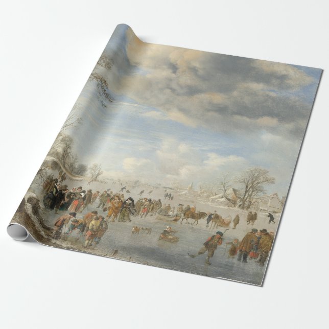 Papier Cadeau HIVER À HOLLAND Vintage Papier d'enveloppement de  (Déroulé)
