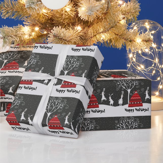 Papier Cadeau Hiver Bunny Hoppy Vacances Enveloppement Papier (Vacances)