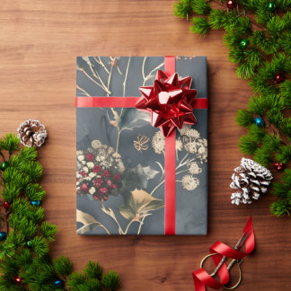 Papier Cadeau Hiver Floral Lunatique