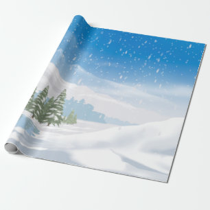 Papier Cadeau Hiver Neige Joyeuses Vacances Envelopper Papier