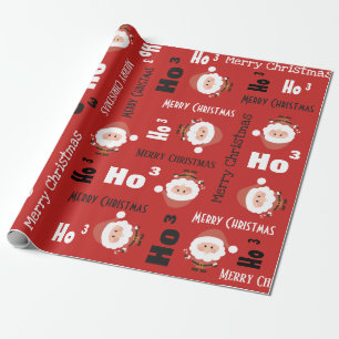 Papier Cadeau Ho "cubed" Père Noël Holiday