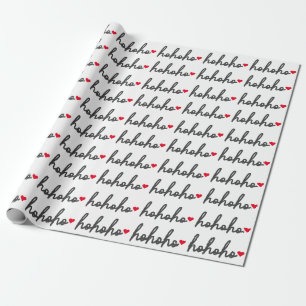 Papier Cadeau Ho Ho   Christmas Heart Modern Minimalist