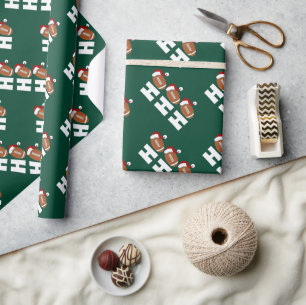 Papier Cadeau Ho Ho Ho Football Drôle d'humour de Noël