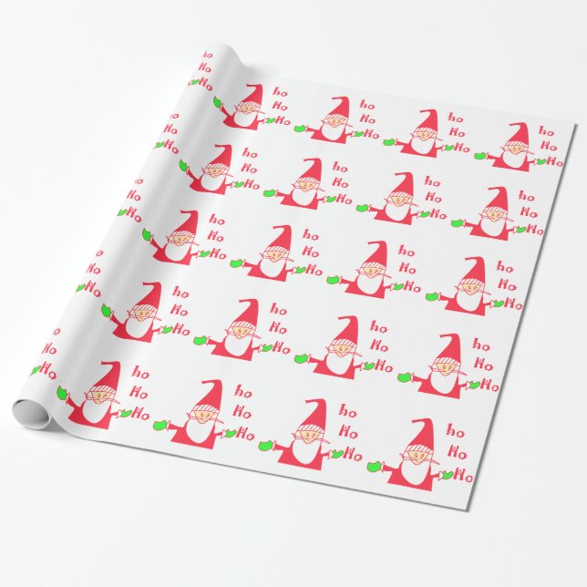 Papier Cadeau Ho Ho Ho Merry Christmas From Santa.png (Déroulé)