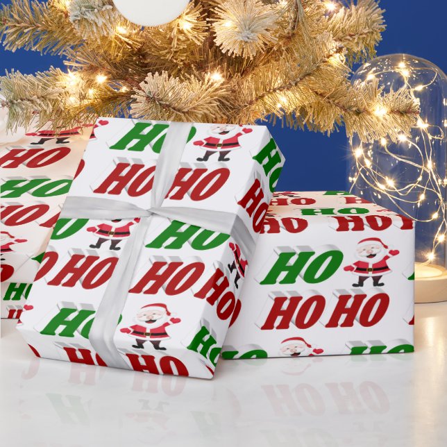 Papier Cadeau Ho Ho Ho Santa Claus Typographie de Noël (Vacances)