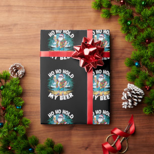 Papier Cadeau Ho Ho Tiens Mon Verre de Bière Noël en Juillet Été