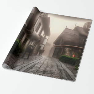 Papier Cadeau Hobbiton du centre-ville le jour du Foggy