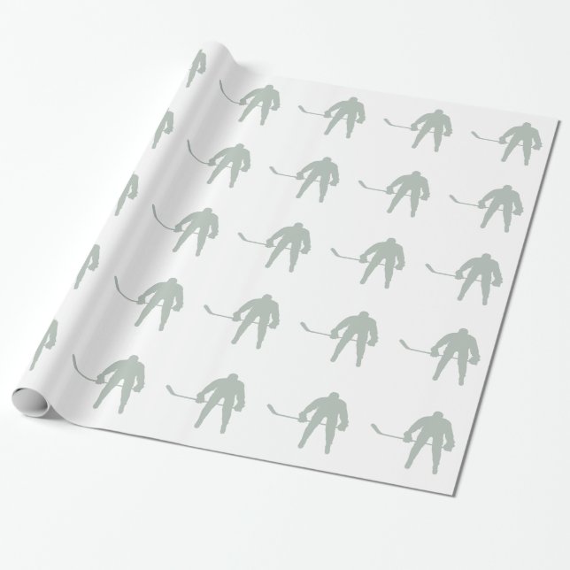 Papier Cadeau Hockey gris cendré (Déroulé)