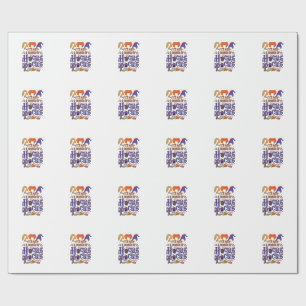 Papier Cadeau Hocus Pocus Halloween Sorcières Chaudron Balai Cha