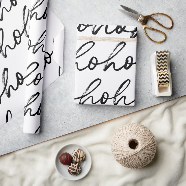 Papier Cadeau HoHoHo Motif de Noël (Artisanat)