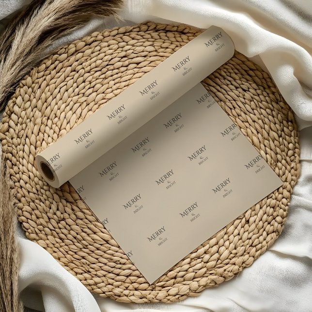 Papier Cadeau  Holiday Luxe Christmas Wrapping Paper | Beige (Créateur téléchargé)