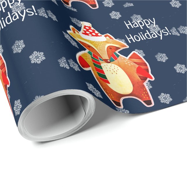 Papier Cadeau Holiday Raccoon (Coin rond)