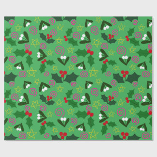 Papier Cadeau Holly and Mistletoe Holiday Wrapping Paper