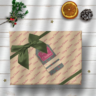Papier Cadeau Holly Berries Christmas