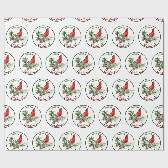 Papier Cadeau Holly Jolly Bonjour Noël (Couture)