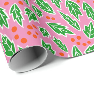 Papier Cadeau Holly Noël Noël Noël Noël Nature Botanique Motif c