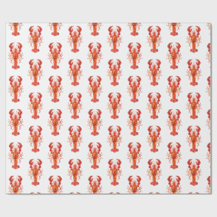 Papier Cadeau Homard polygonal rouge