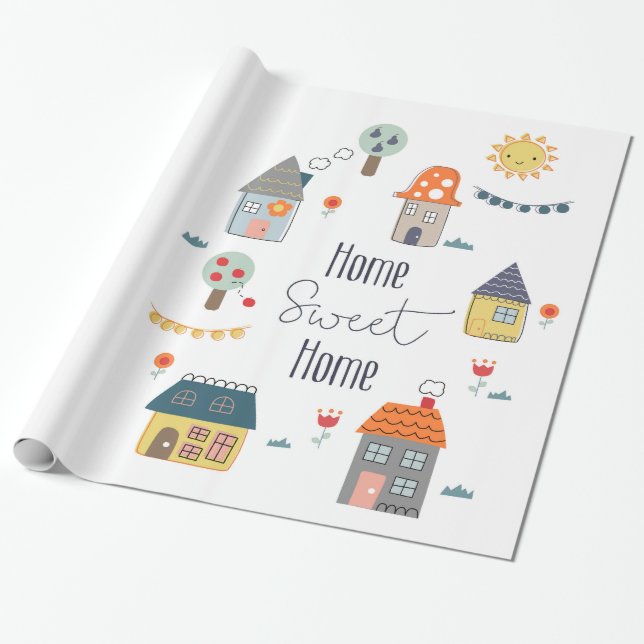 Papier Cadeau Home Sweet Home (Déroulé)