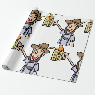 Papier Cadeau Homme Avec Une Bière