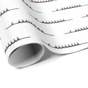 Papier Cadeau Hommes Santa Hat Rowing Rowers Équipe #4