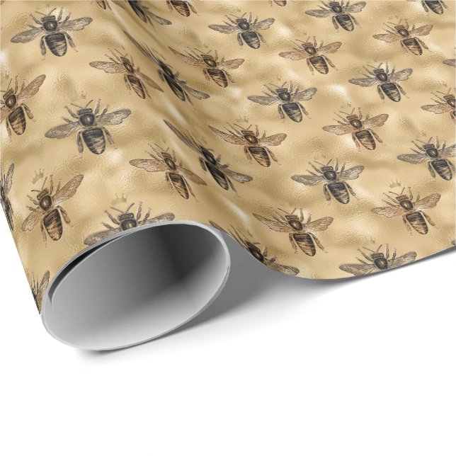 Papier Cadeau Honey Bee Anniversaire Papier d'enveloppement (Coin rond)