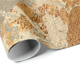 Papier Cadeau Honey Champaigne Or Marbre brillant Métallurgique 