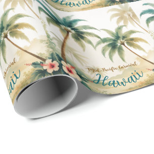 Papier Cadeau Honolulu Voyage Hawaïen de style vintage