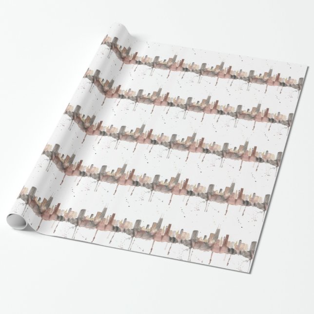 Papier Cadeau Horizon de Chicago (Déroulé)
