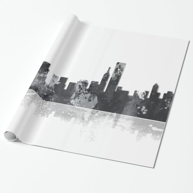 Papier Cadeau HORIZON de CHICAGO L'ILLINOIS - papier d'emballage (Déroulé)