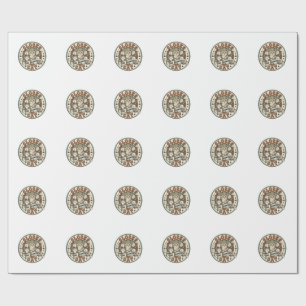 Papier Cadeau Horloges Temps Cécité Chat Horloges Temps Cécité C