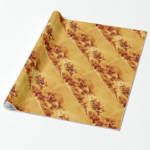 Papier Cadeau HORSES GRAZER, Brown antique Orange Jaune