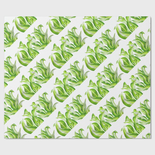 Papier Cadeau 'Hosta avec le Mosta' sur un papier d'enveloppemen (Plat)