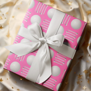 Papier Cadeau Hot Pink Golf Ball et le cadeau Tee