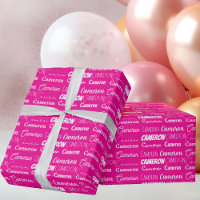 Hot rose Anniversaire tendance Nom personnalisé