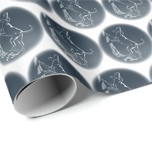 Papier cadeau Hound Dog Wrapping Papier de chasse  (Coin rond)