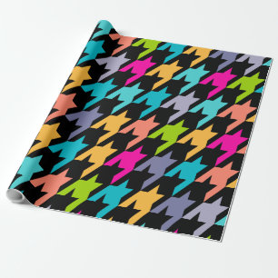 Papier Cadeau Houndstooth coloré Motif sans couture 2 Wrapper P