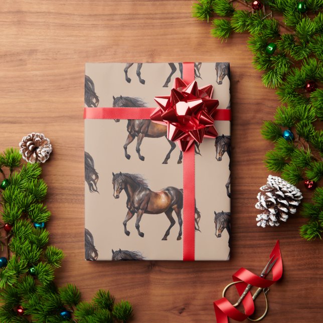 Papier Cadeau Howdy Cowgirl Cowboy Western Horse (Cadeau de vacances)